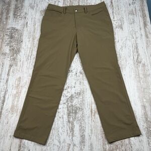 LULULEMON ABC Classic Fit 5 Pocket‎ Mens Warpstreme Pants Chino Khaki Size 34x29